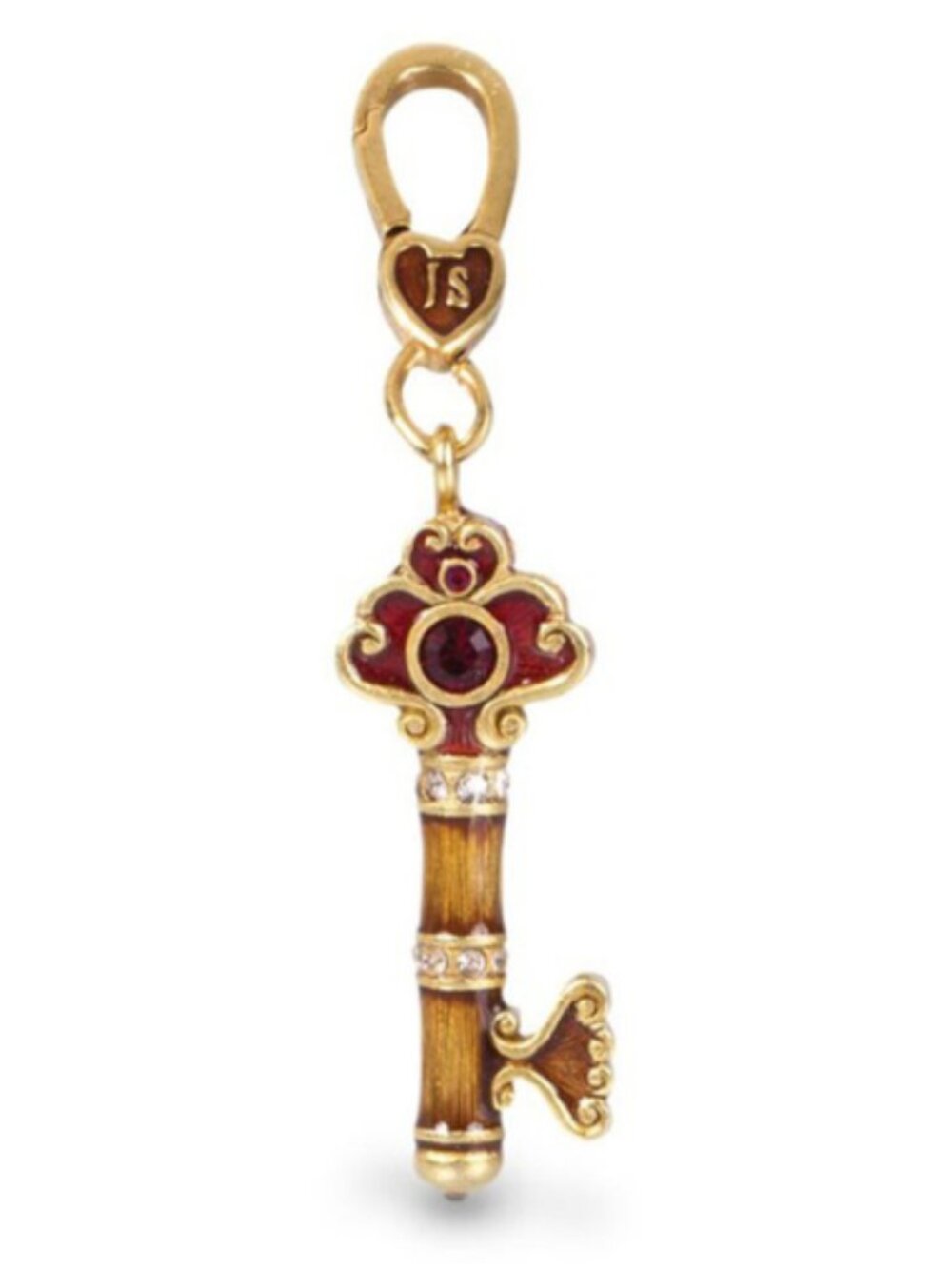 Jay Strongwater RARE NIB Red Cabochon/White Swarovski Crystals HOPE Key Charm